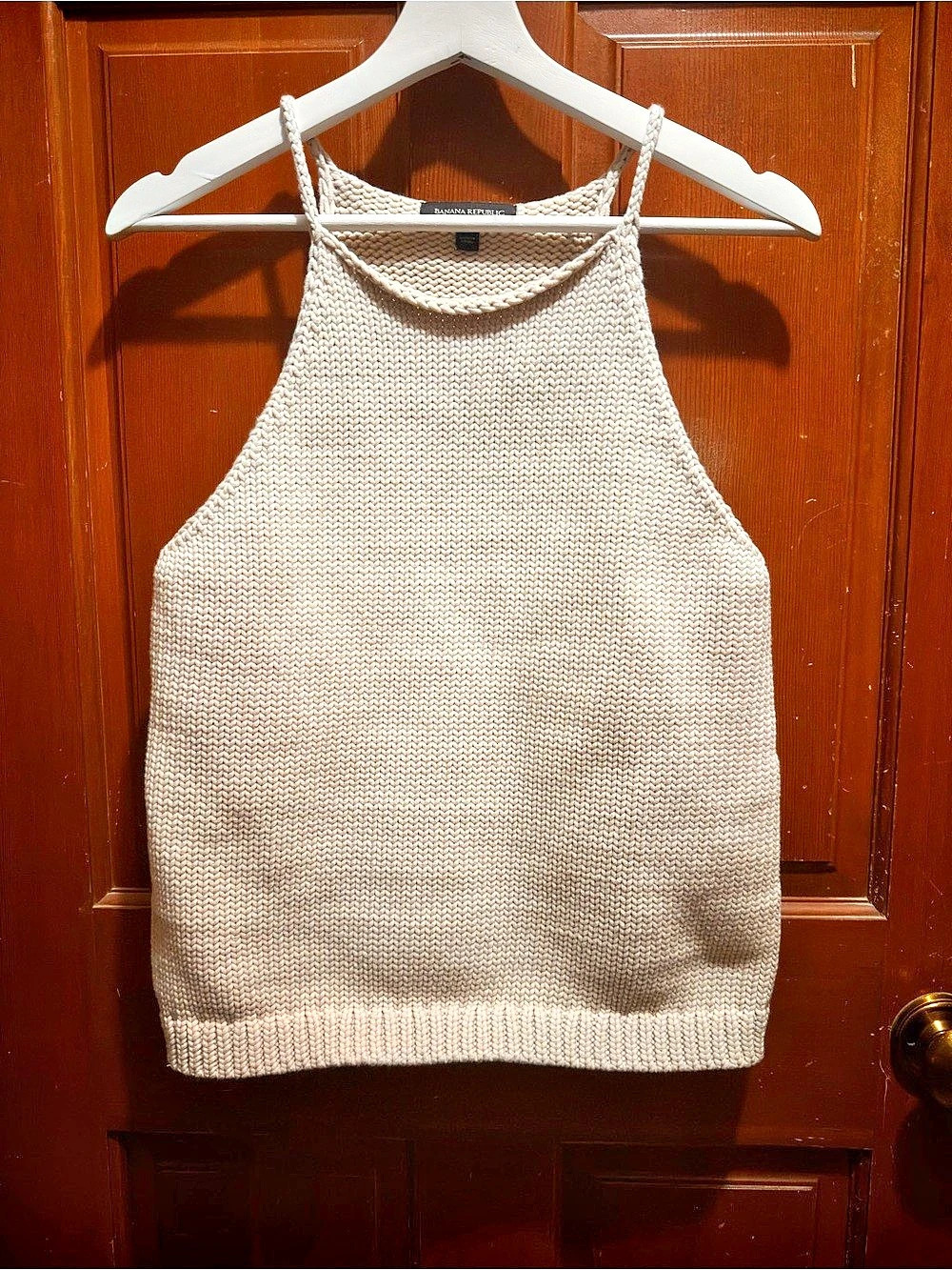 Banana Republic Knit Halter Tank in Beige Size Medium Like New